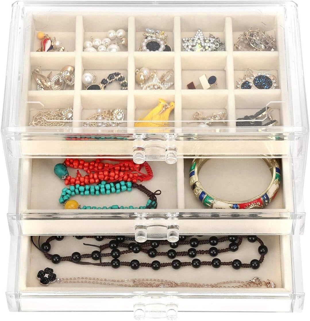 Acrylic Jewelry Organizer Makeup Cosmetic Storage Organizer box Clear Jewelry Ca | eBay