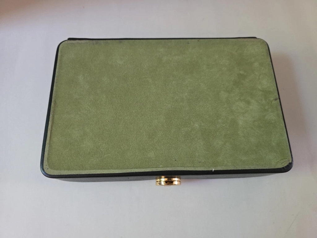 24 Grid Jewelry Box w/ Mirror Pouch & Key Attached Black Padded Top & Gold Clasp | eBay