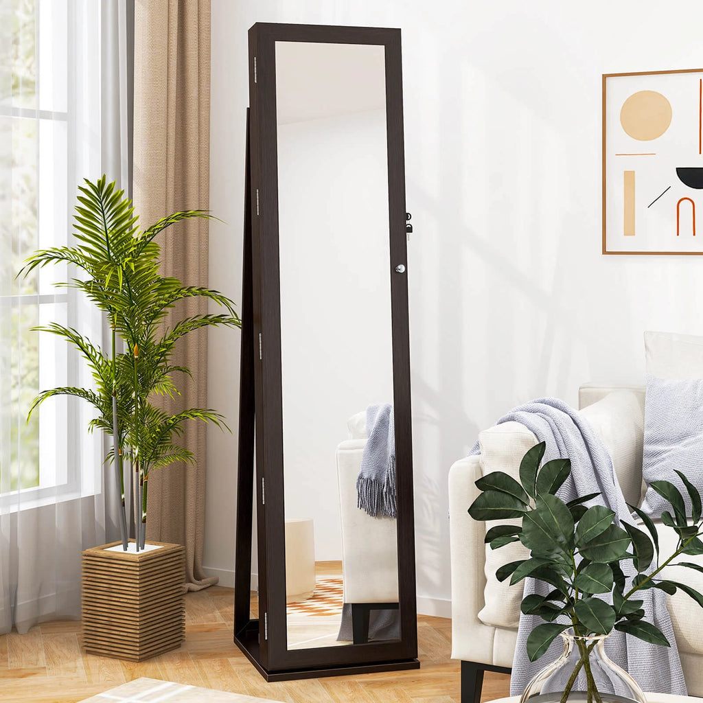 Mirrored Jewelry Cabinet Armoire Lockable St&ing Storage Organizer W/ Shelf | eBay