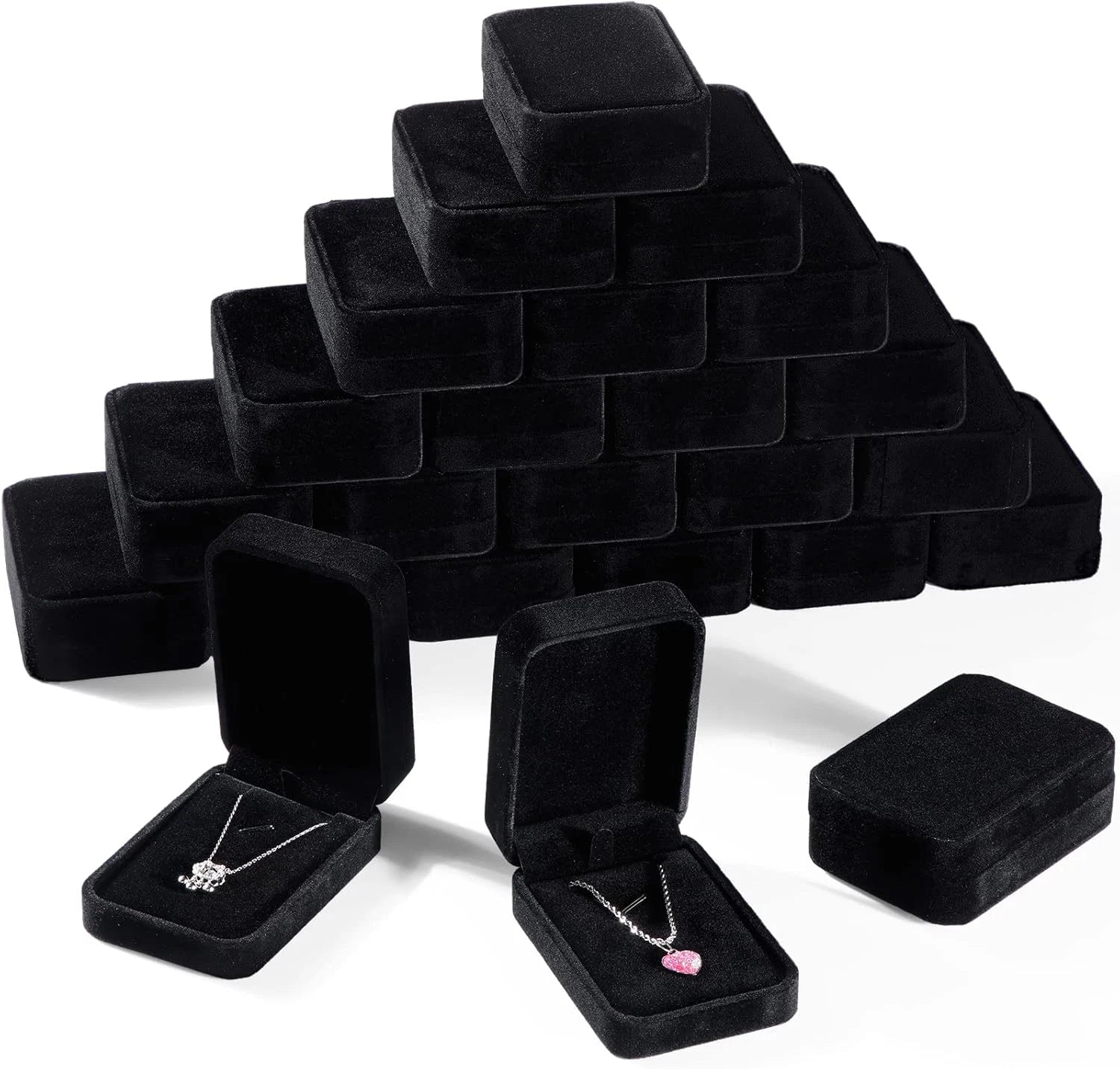 24 Pcs Necklace Pendant Box Velvet Jewelry Storage Display Case Ring Earring Pen | eBay