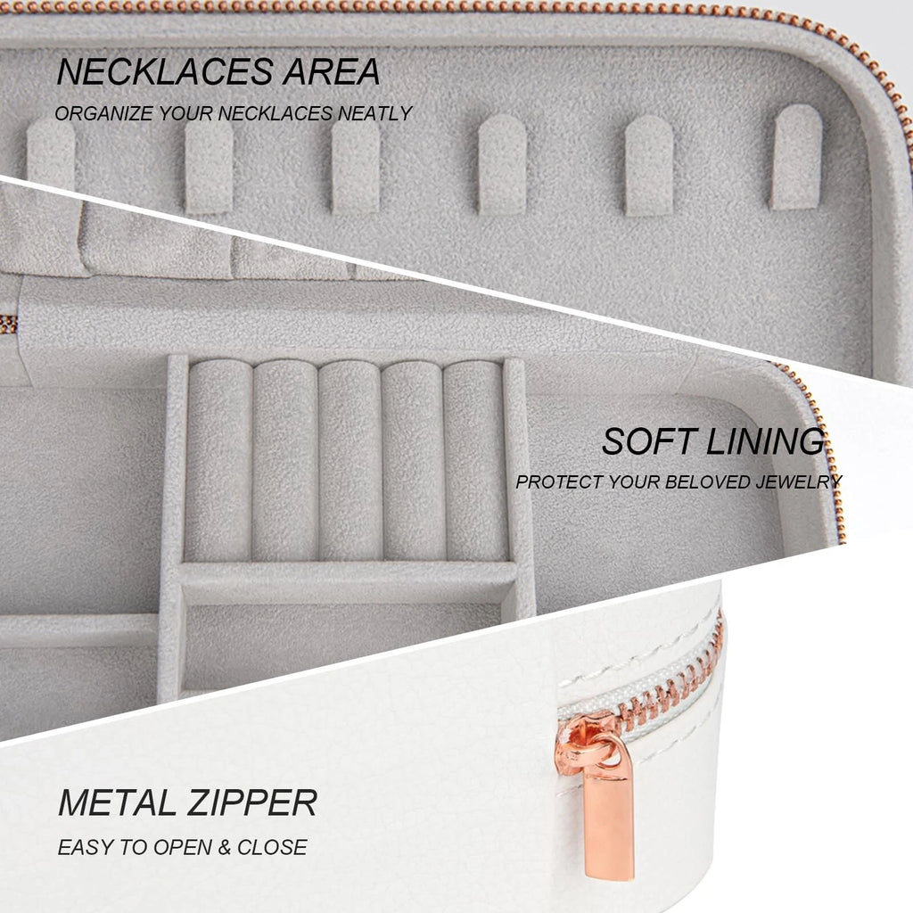 Travel Jewelry Boxes Organizer, Zippered Portable Small Travel Jewellery Boxe... | eBay