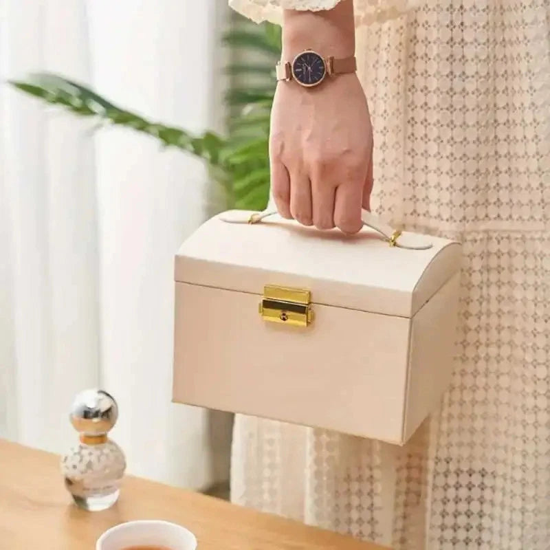 Portable Jewellery Organizer Box Two Drawer Earring Ring Necklace Storage Case | eBay