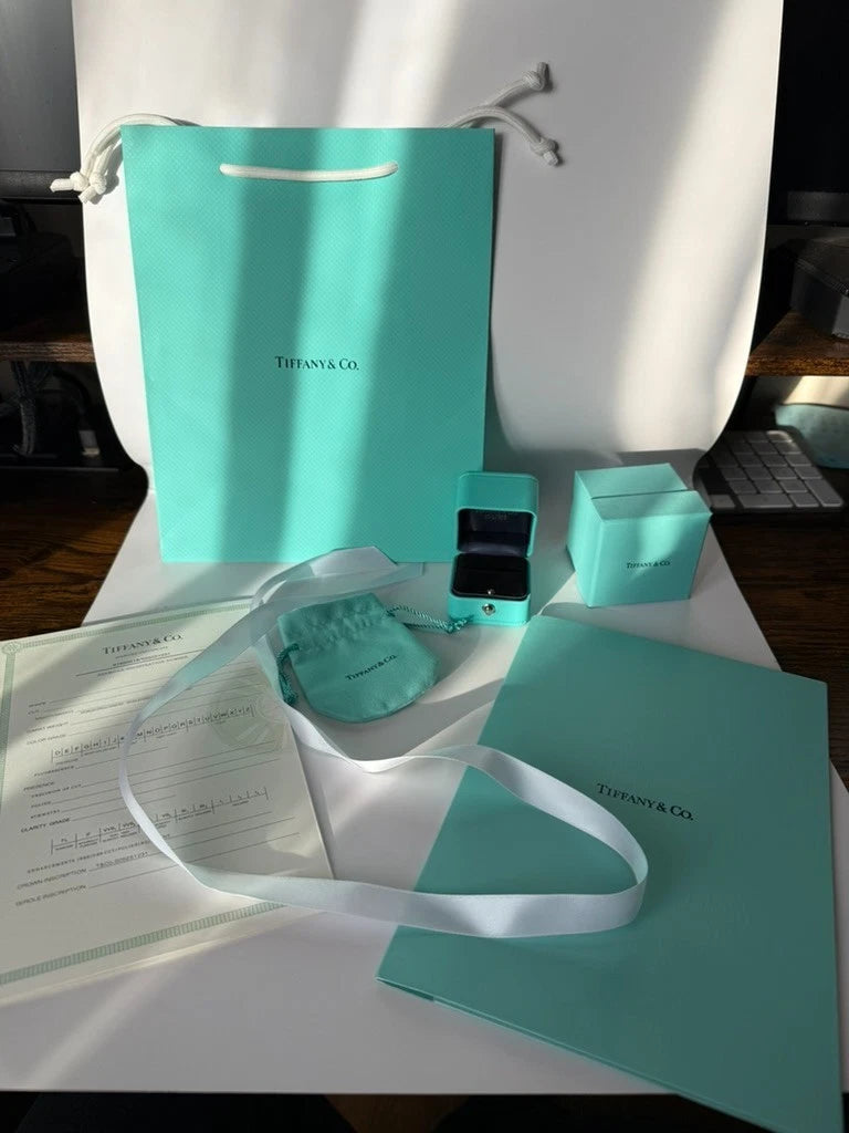 Tiffany & Co Engagement Box + Outer Box + Pouch + Certificate + Folder +Bag | eBay