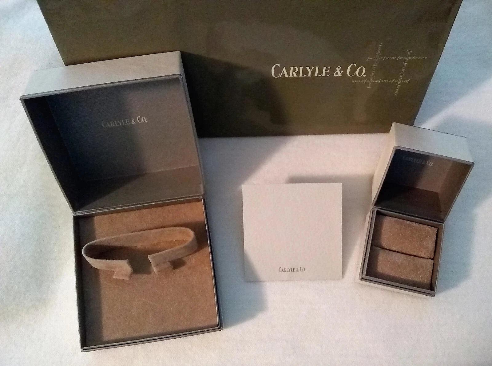 CARLYLE & CO JEWELRY BOXES RING BOX WATCH OR BRACELET BOX TISSUE PAPER BAG +TAGS | eBay