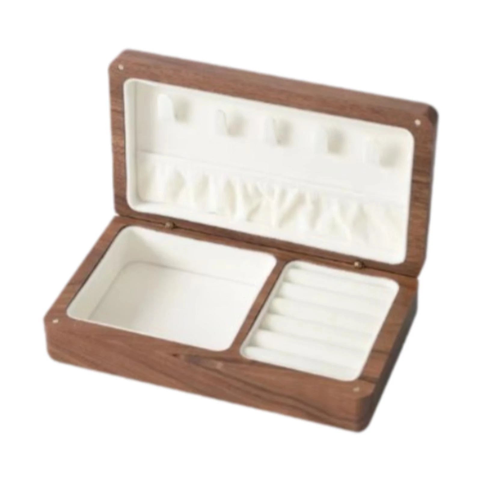 Travel Jewelry Box Storage Box Black Walnut for Women Wooden Dustproof Desktop | eBay