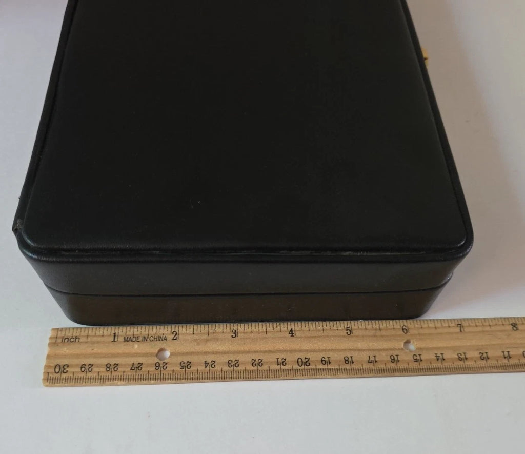 24 Grid Jewelry Box w/ Mirror Pouch & Key Attached Black Padded Top & Gold Clasp | eBay