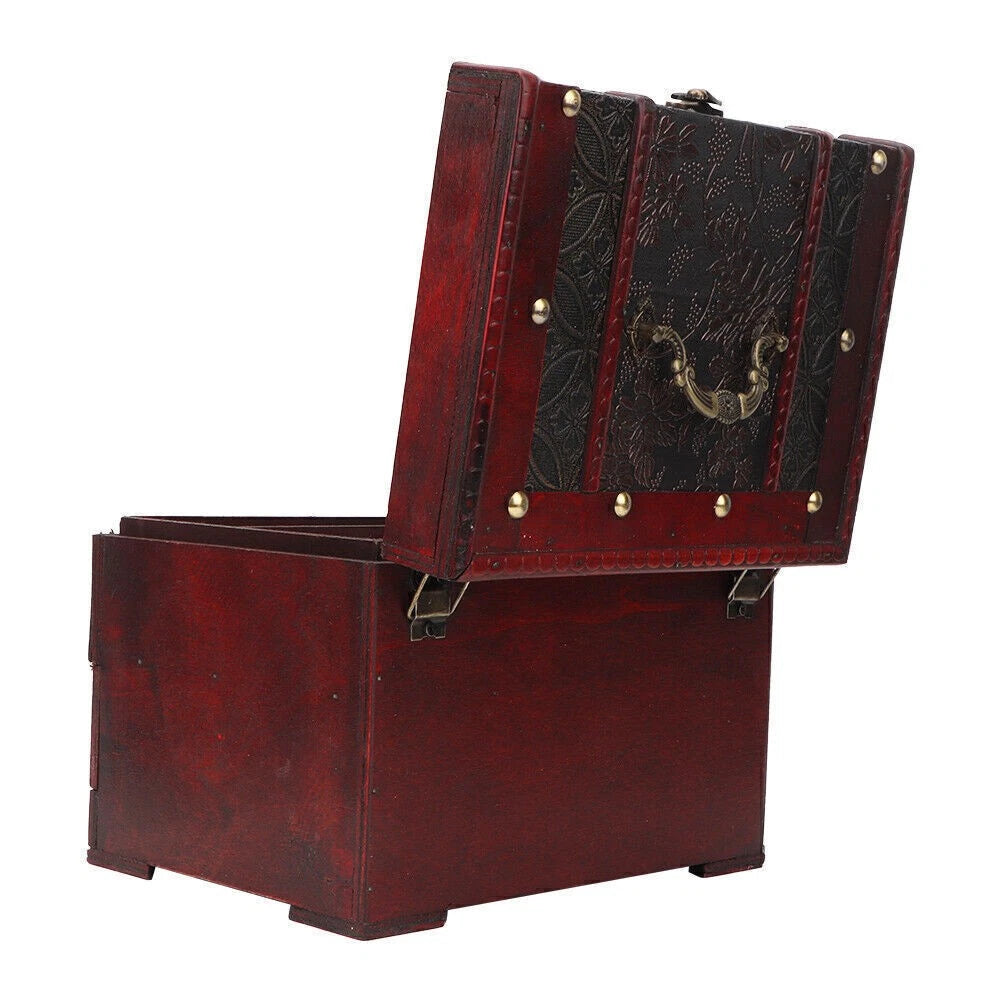 Vintage Wooden Jewelry Box Case Holder Necklace Earrings Storage Box Organizer | eBay