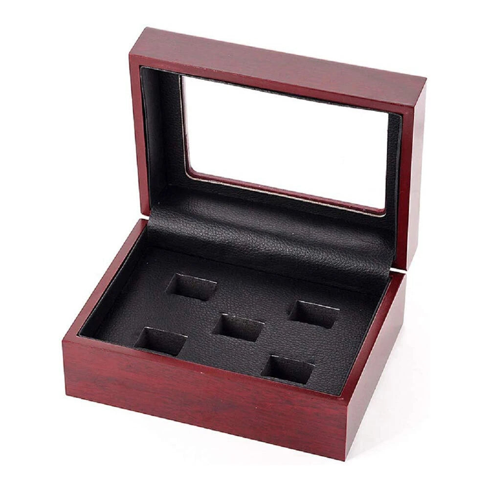 Championship Ring Display Case Box Wooden Storage Box for Sports Fans 5/6 Holes | eBay