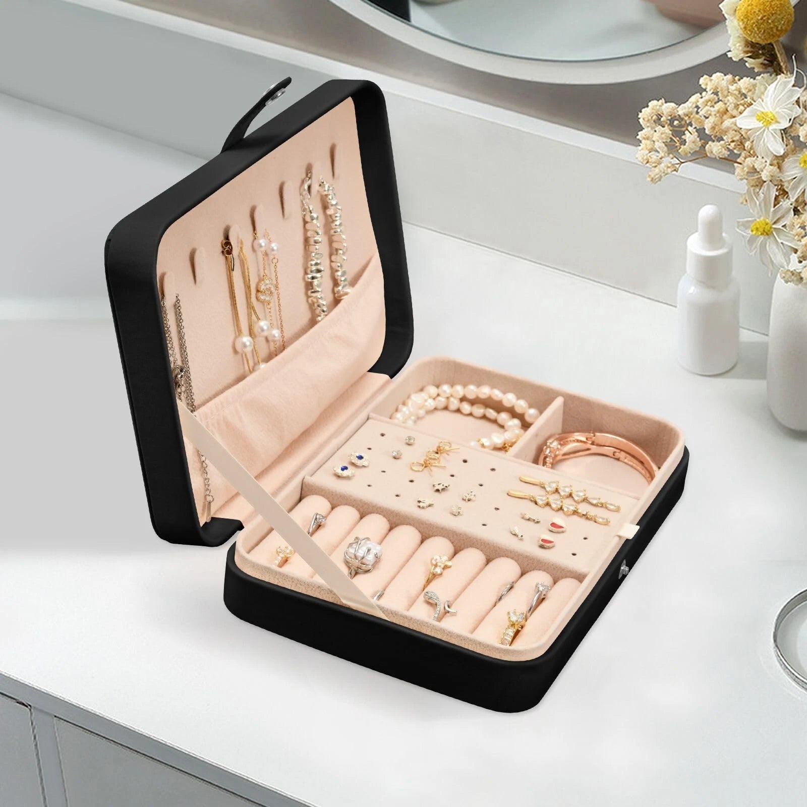 senya Leather Jewelry Box, Spring Dragonfly Necklace Ring Earrings Storage Or... | eBay