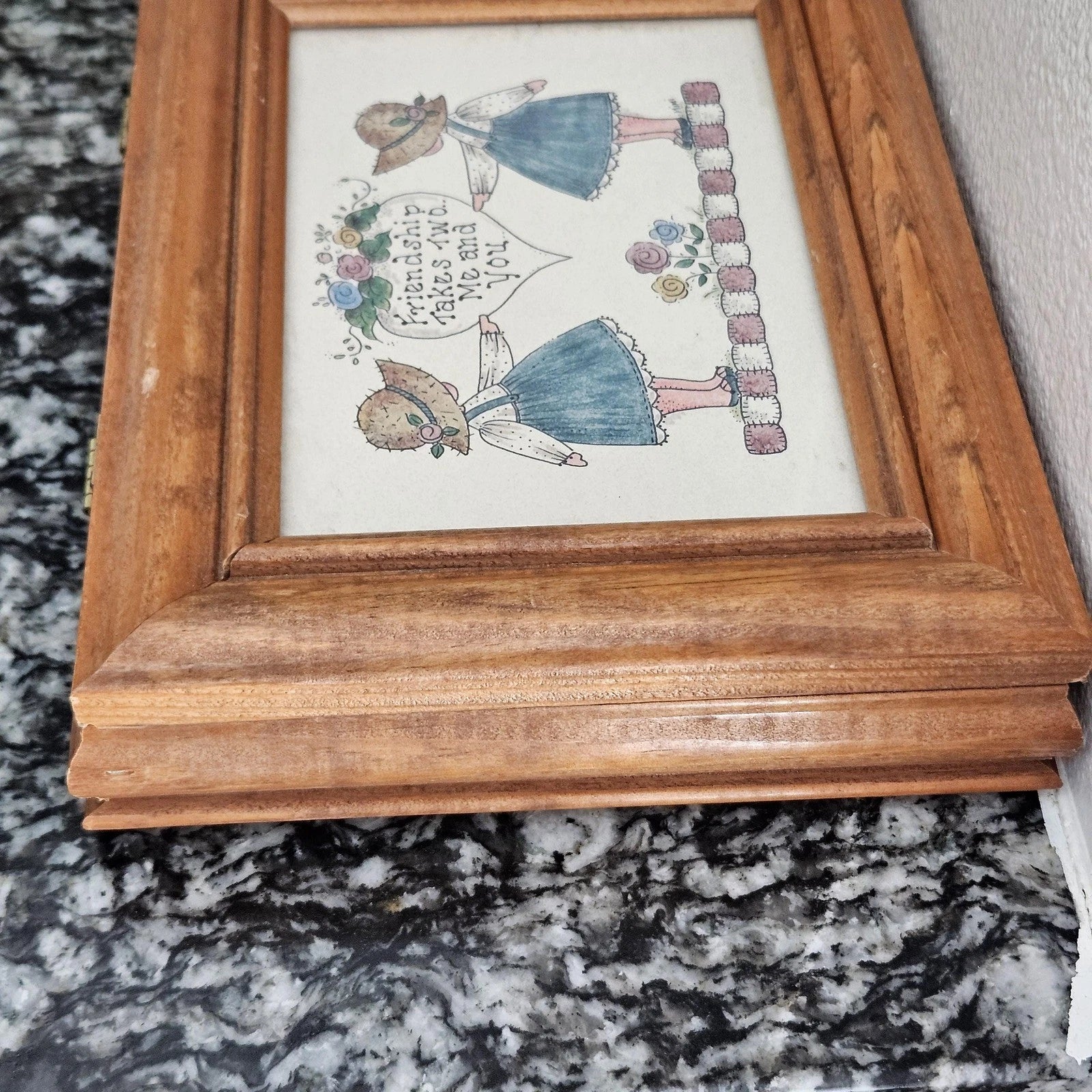 Vintage Mimi Wooden Framed Jewelry Box Friendship takes Two Me & You | eBay