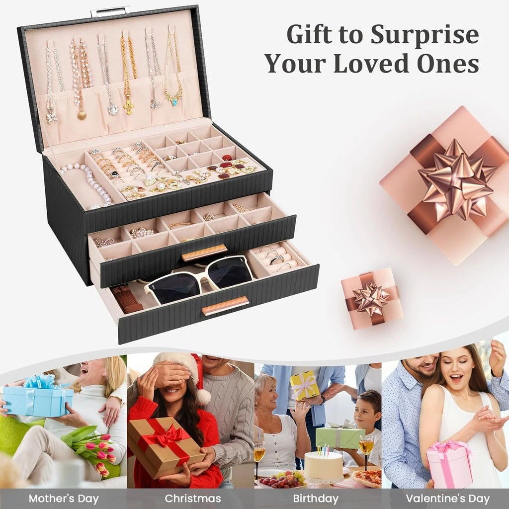 Jewelry Boxes for Women, Jewelry Storage Organizer with 2 Drawers, Jewelry Organ | eBay