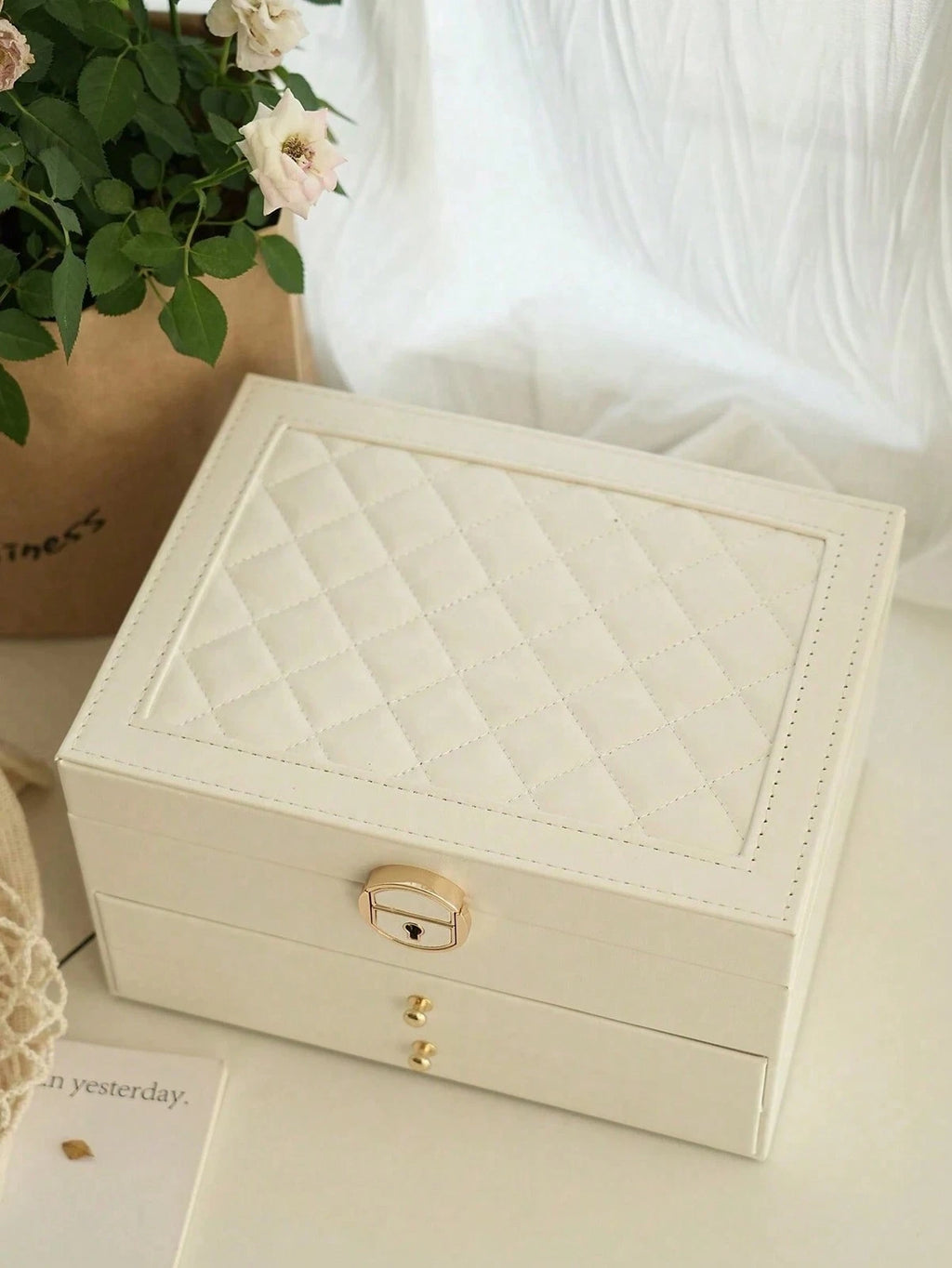 NGE-3-Layer Locking Large Capacity Jewelry Storage Box, Portable Jewelry Storag | eBay