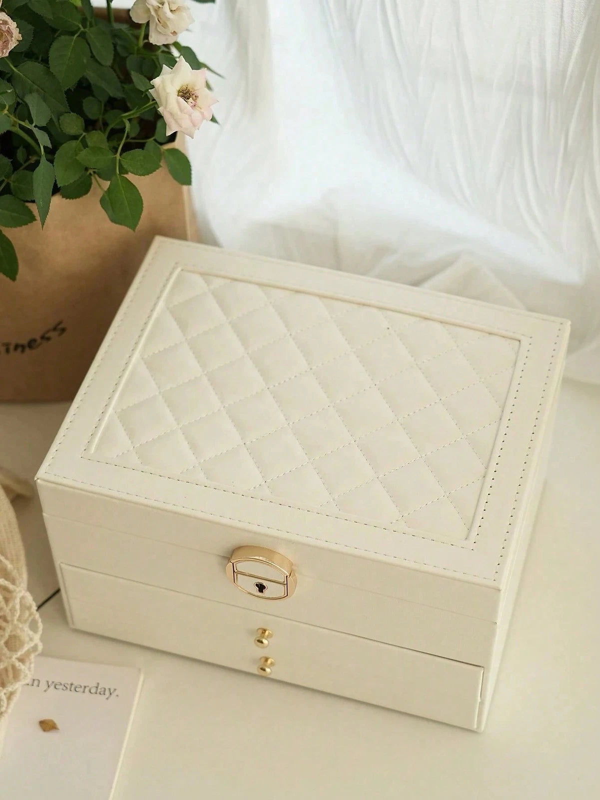 NGE-3-Layer Locking Large Capacity Jewelry Storage Box, Portable Jewelry Storag | eBay