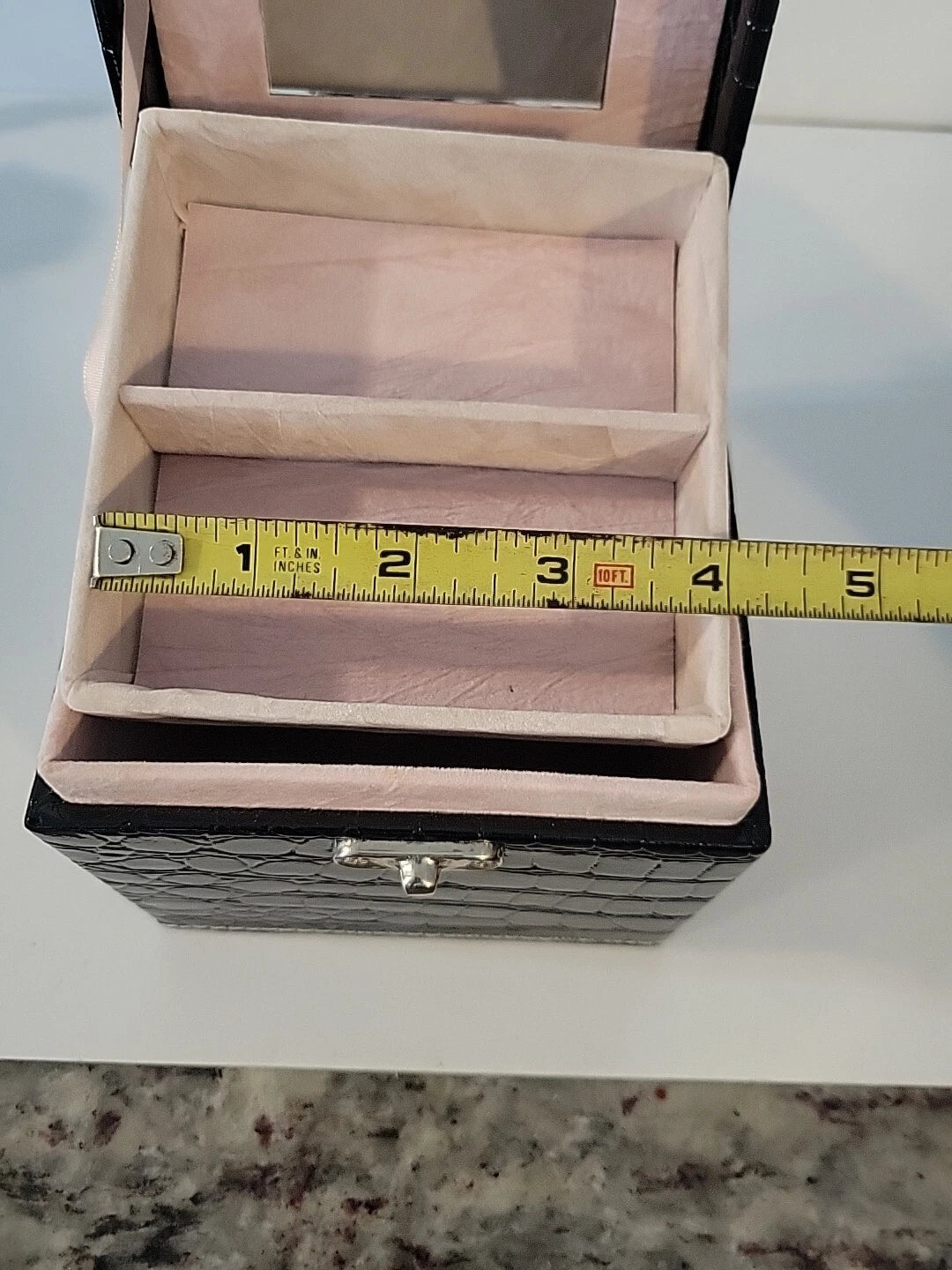 Black Square Mirror Jewelry Box Storage Organizer Women Case Jewelry | eBay