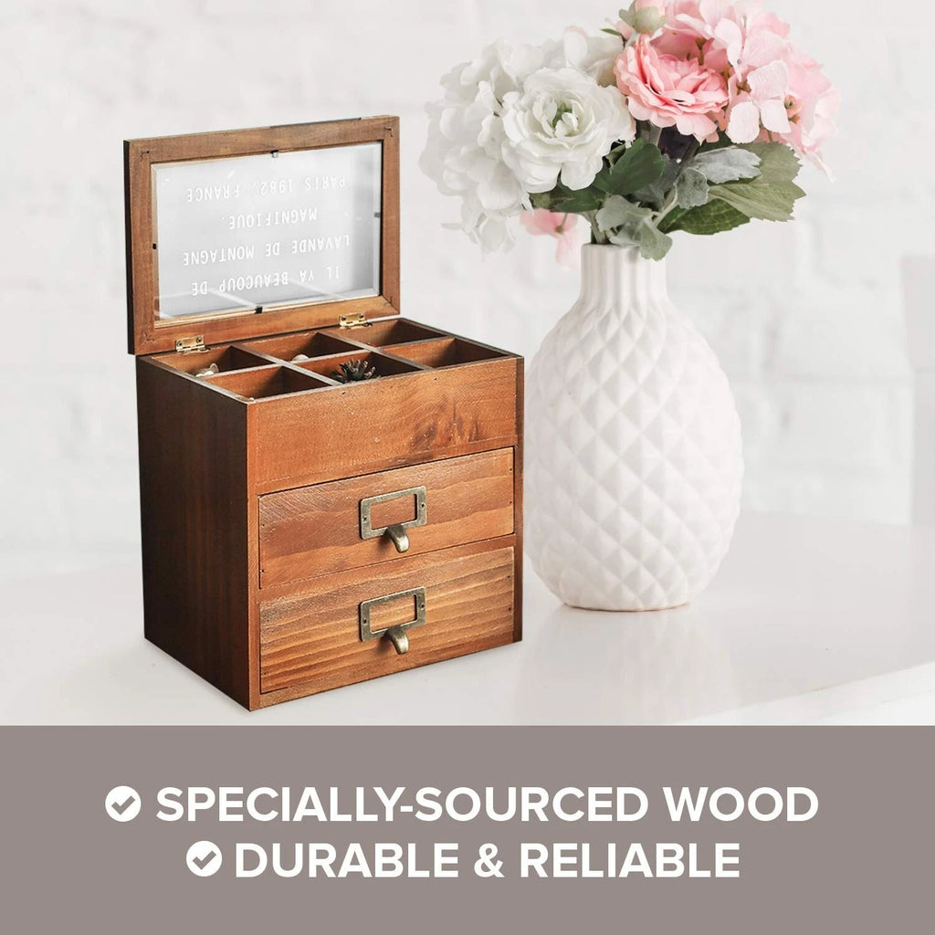 Primo Supply 6-Slot Jewelry Organizer - Wooden Storage Cabinet for Watches & ... | eBay