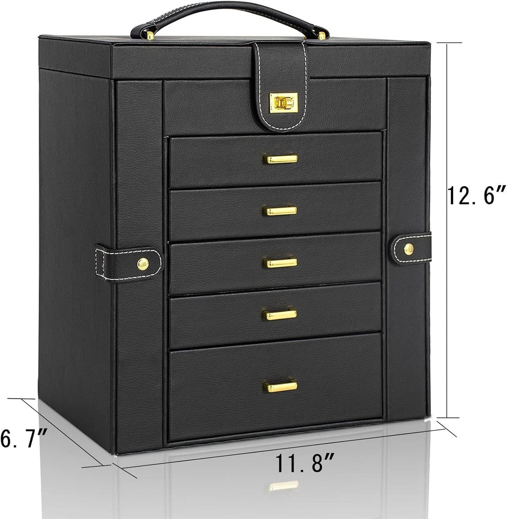 Luxurious Lockable Jewelry Organizer - 36 Compartment Faux Leather Storage Case | eBay