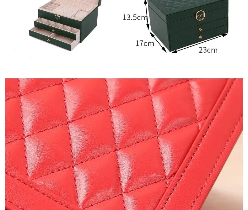 Leather Drawer Necklace Earrings Bracelets Jewelry Storage Box Organizer Display | eBay