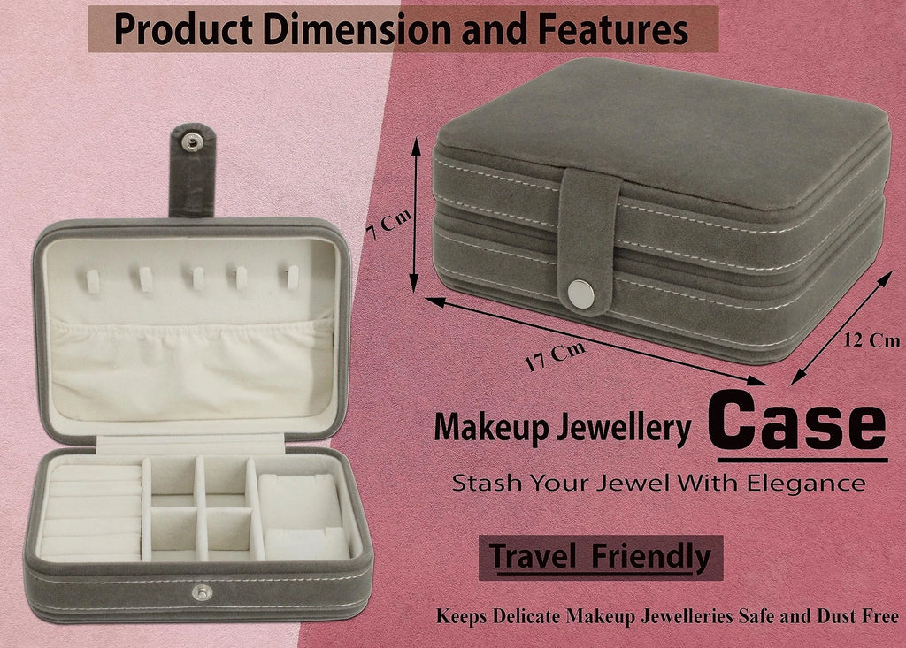 Velvet Small Jewelry makeup Box for Women Girls,Travel Portable Jewelry Case ... | eBay