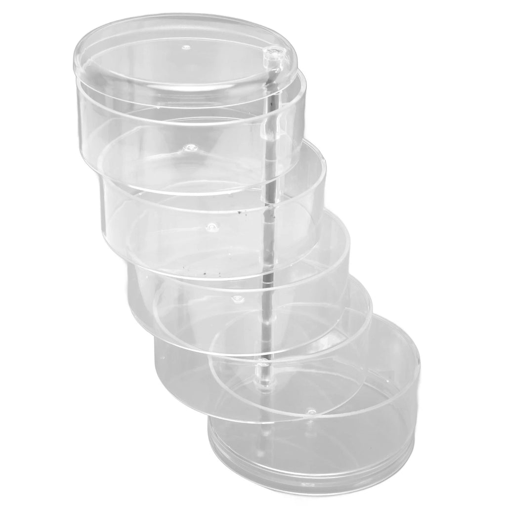Rotatable Jewelry Box 5 Layer Transparent 360 Degree Rotation Space Saving E DGD | eBay