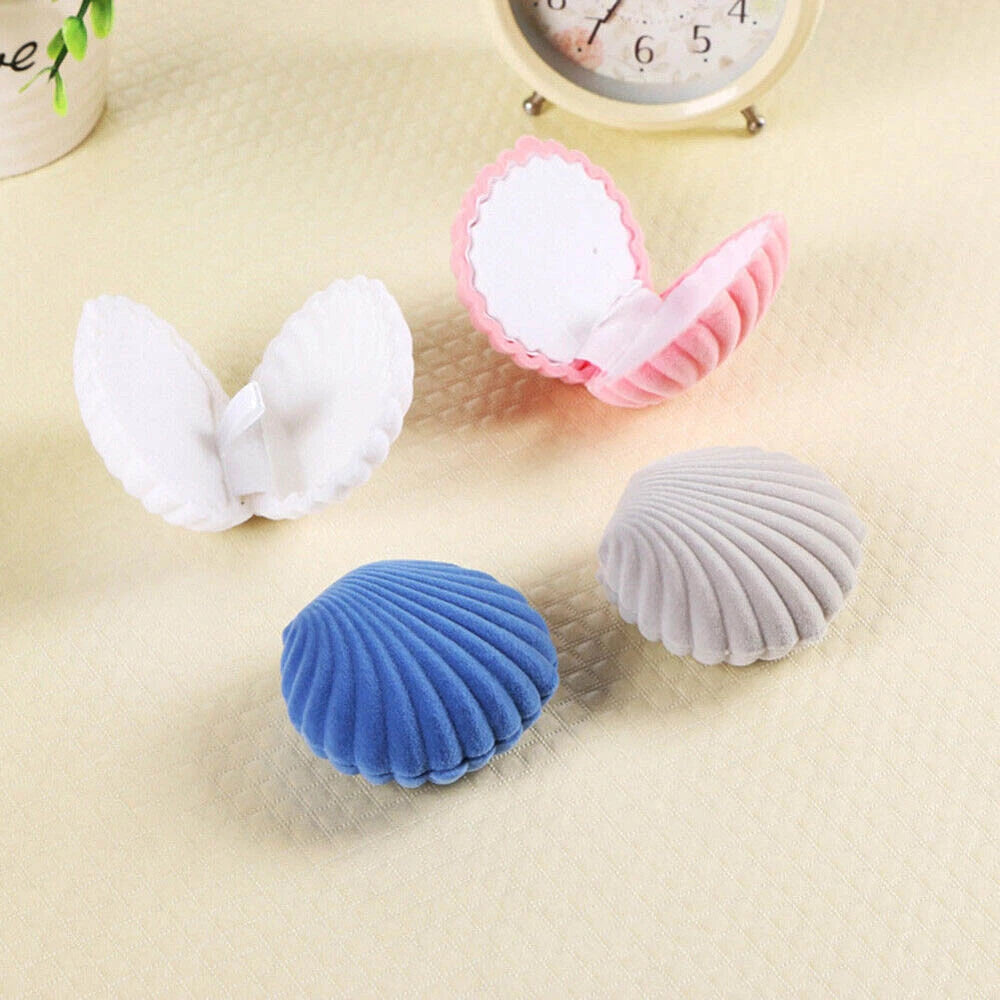 10Pcs Shell Velvet Ring Case Earrings Necklace Jewelry Display Storage Gift Box | eBay