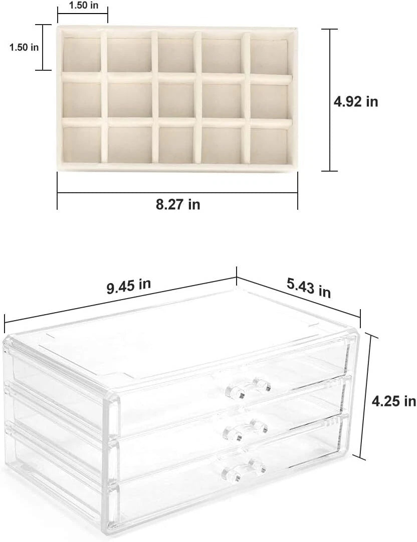 Acrylic Jewelry Organizer Makeup Cosmetic Storage Organizer box Clear Jewelry Ca | eBay