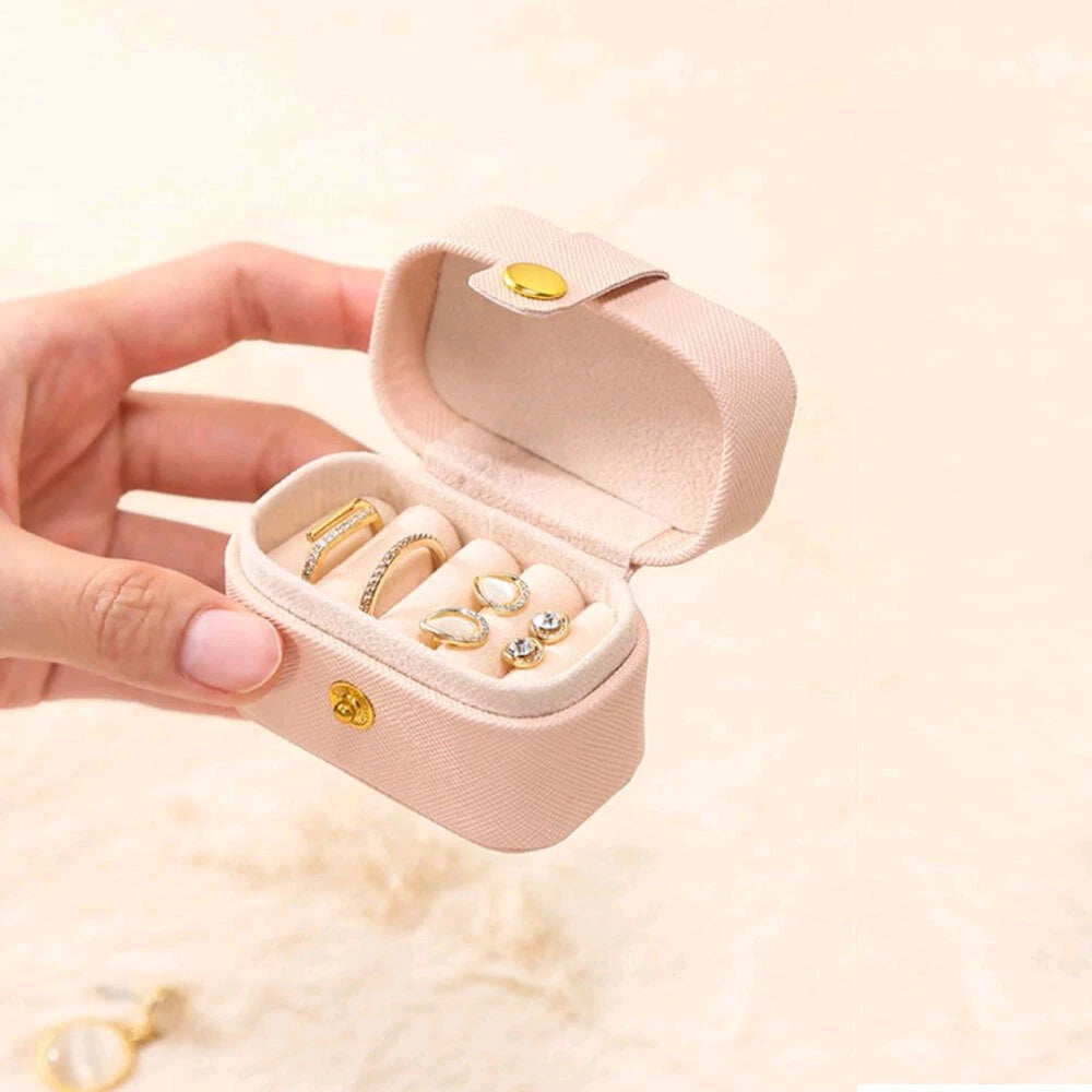 Women Portable Mini Jewelry Storage Case PU Leather Travel Jewelry Organizer Box | eBay
