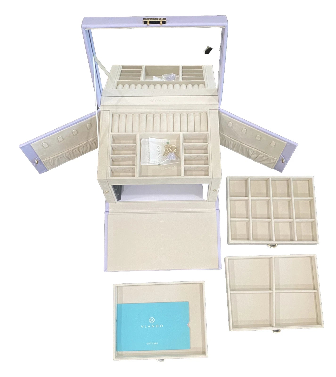 Vlando Jewelry Organizer Box for Women Large Leather Jewelry Storage Box | eBay